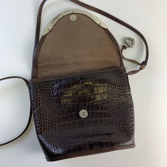 Brighton Dark Brown Crossbody Bag with Silver Detailing - Picture 7 of 15
